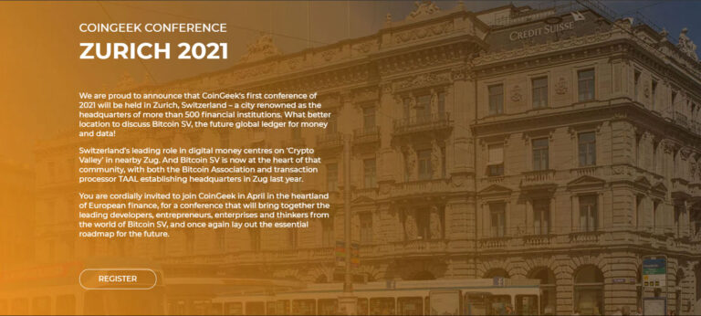 CoinGeek VII Live From Zurich, Switzerland, April 2021